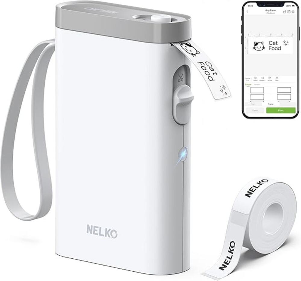 Label Maker Machine with Tape P21 Bluetooth Label Printer, Wireless Mini  White